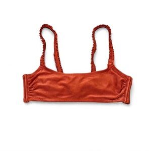 Shiny Burnt Orange Bikini Top